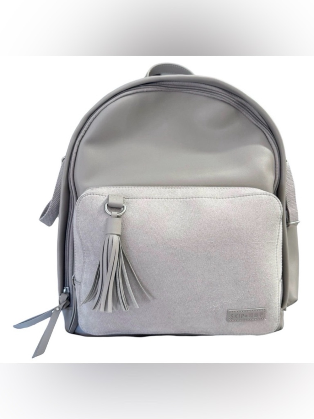Skip Hop Greenwich Grey Diaper Bag Backpack With Changing Pad & Stroller Straps